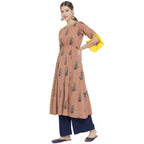 Women's Casual 3/4 th Sleeve Floral Printed Cotton Kurti (MultiColor)