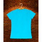 Girl's Casual Short Sleeve Pom Pom Balls Cotton T Shirt (Blue)