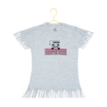 Girl's Casual Short Sleeve Printed Cotton T Shirt (Grey)
