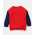 Boy's Casual Full Sleeve Printed Cotton T Shirt With Pant (Red)