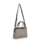 Women's Faux Leather Printed Handbag (Coffee)