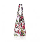 Women's Faux Leather Printed Handheld Bag (White Pink)