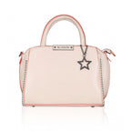 Women's Faux Leather Metal Beads Handbag (Pink)
