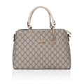 Women's Faux Leather Printed Handbag (Beige)