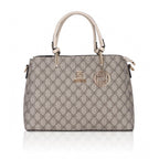 Women's Faux Leather Printed Handbag (Beige)