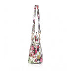 Women's Faux Leather Printed Tote Bag (White Pink)