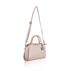 Women's Faux Leather Metal Beads Handbag (Khaki)