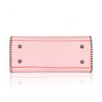 Women's Faux Leather Metal Beads Handbag (Pink)