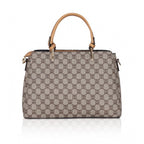 Women's Faux Leather Printed Handbag (Camel)