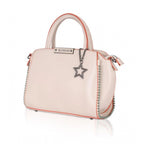 Women's Faux Leather Metal Beads Handbag (Pink)