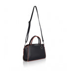 Women's Faux Leather Metal Beads Handbag (Black)