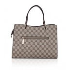 Women's Faux Leather Printed Handbag (Coffee)