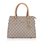 Women's Faux Leather Printed Handbag (Camel)
