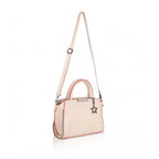 Women's Faux Leather Metal Beads Handbag (Pink)