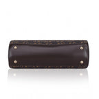 Women's Faux Leather Printed Handbag (Coffee)