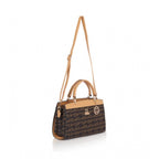 Women's Faux Leather Printed Handbag (Camel)