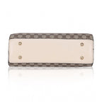 Women's Faux Leather Printed Handbag (Beige)