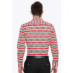 Men's Cotton Blended Striped Full Sleeve Shirt (Red-White)