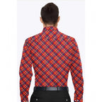 Men's Cotton Blended Checked Full Sleeve Shirt (Red)