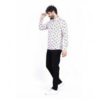 Men's Cotton Blended Printed Full Sleeve Shortkurta (Multicolor)