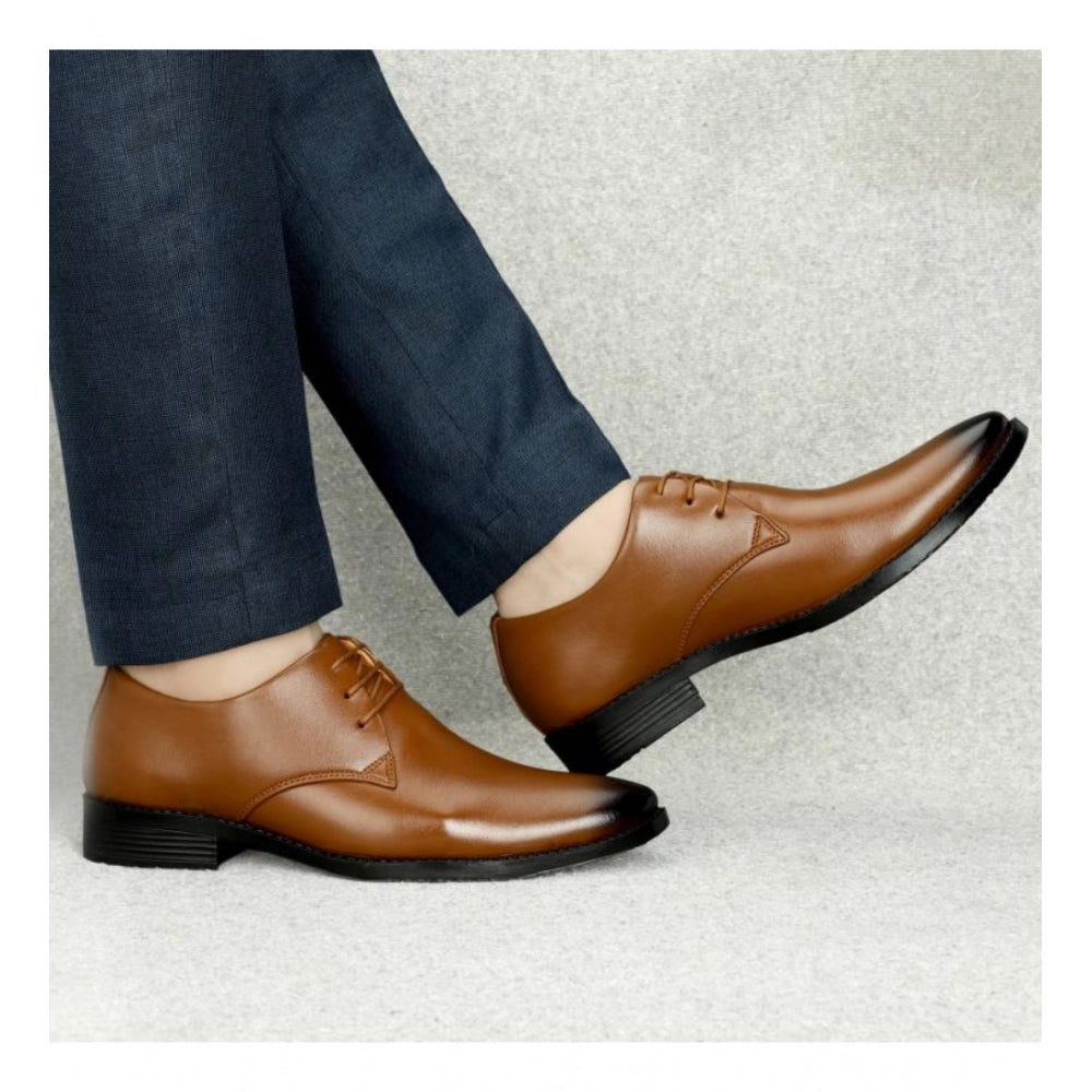 Men's Faux Leather Formal Shoes (Tan)