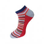 3_Pair Set Unisex Casual Cotton Striped Ankle Length Socks (Multicolor)