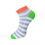 3_Pair Set Unisex Casual Cotton Striped Ankle Length Socks (Multicolor)