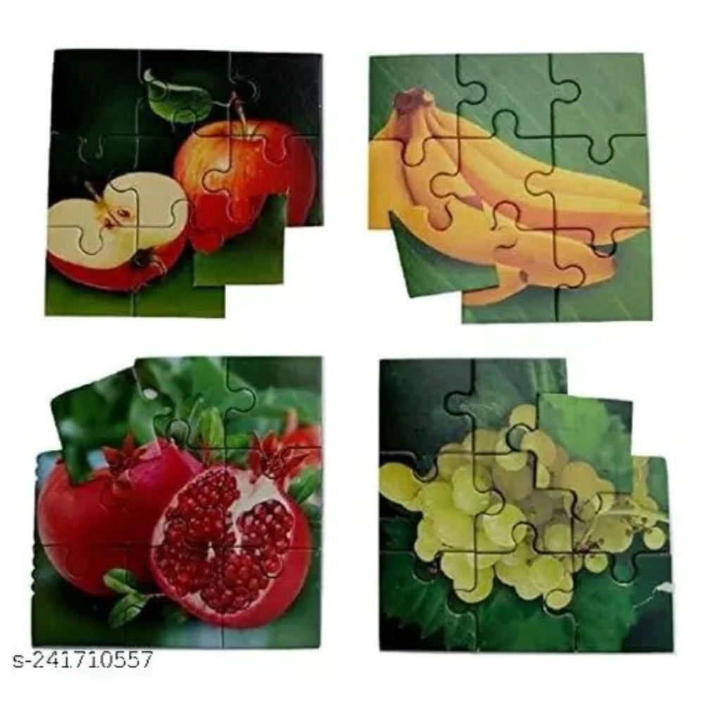 4_Pcs Set Fruits Puzzle | Cardboard | Educational Toys | 4+ Years