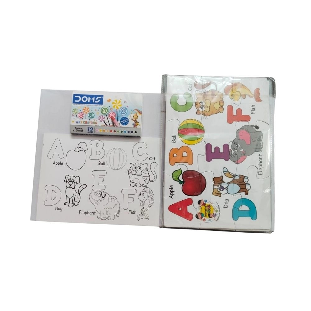 2 In 1 Puzzle &amp; Colors Alphabet | Cardboard | Educational Toys| 3+ Years