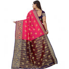 Women's Silk Blend Woven Saree With Unstitched Blouse 5.5Mtr (Multicolor)