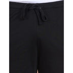 Men's Casual Cotton Striped Above knee Shorts (Black)