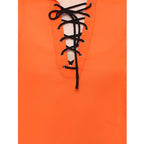 Women's Polyester Solid Long Sleeves Regular Top (Orange)
