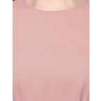 Women's Polyester Solid Long Sleeves Regular Top (Pink)