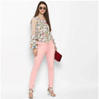 Women's Denim Solid Buttoned Jeans (Pink)