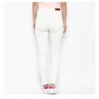 Women's Denim Solid Buttoned Jeans (White)