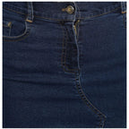 Women's Denim Stitching Pattern Buttoned Skirt (Blue)