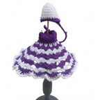 Laddu Gopal Tharad Dress Size: 0 To 6 (White-Lavender)