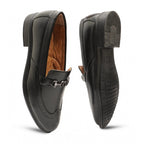 Men's Casual Faux Leather Solid Slip-on Formal Shoes (Black)