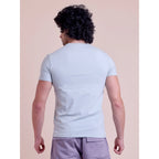 Men's Casual Cotton Solid Half Sleeve Round Neck T-Shirt (Grey)