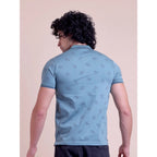 Men's Casual Cotton Printed Half Sleeve Round Neck T-Shirt (Green)