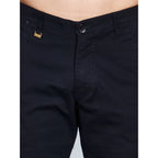 Men's Casual Cotton Solid Knee Length Cargo Shorts (Black)