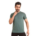 Men's Casual Nylon Solid Half Sleeve Round Neck T-Shirt (Green)