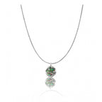 Women's Stainless Steel Galaxy Pendent Delicate Chain (Silver Plated)
