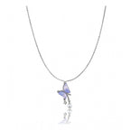 Women's Stainless Steel Butterfly Dailywear Pendent Delicate Chain (Silver Plated)