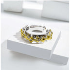 Stainless Steel Double Tone High-Quality Freesize Ring (Silver Plated)