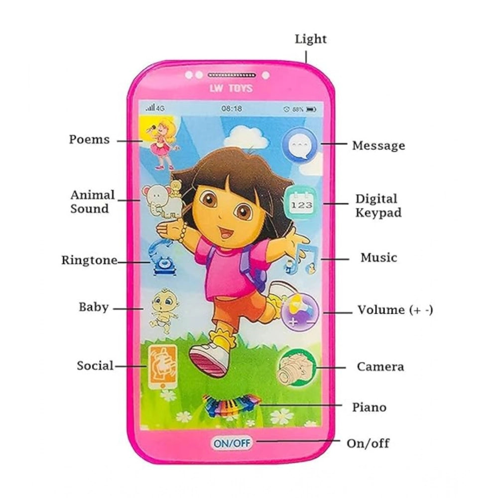Plastic Mobile Smartphone With Touch Screen And Multiple Sound Effects (Multicolor )