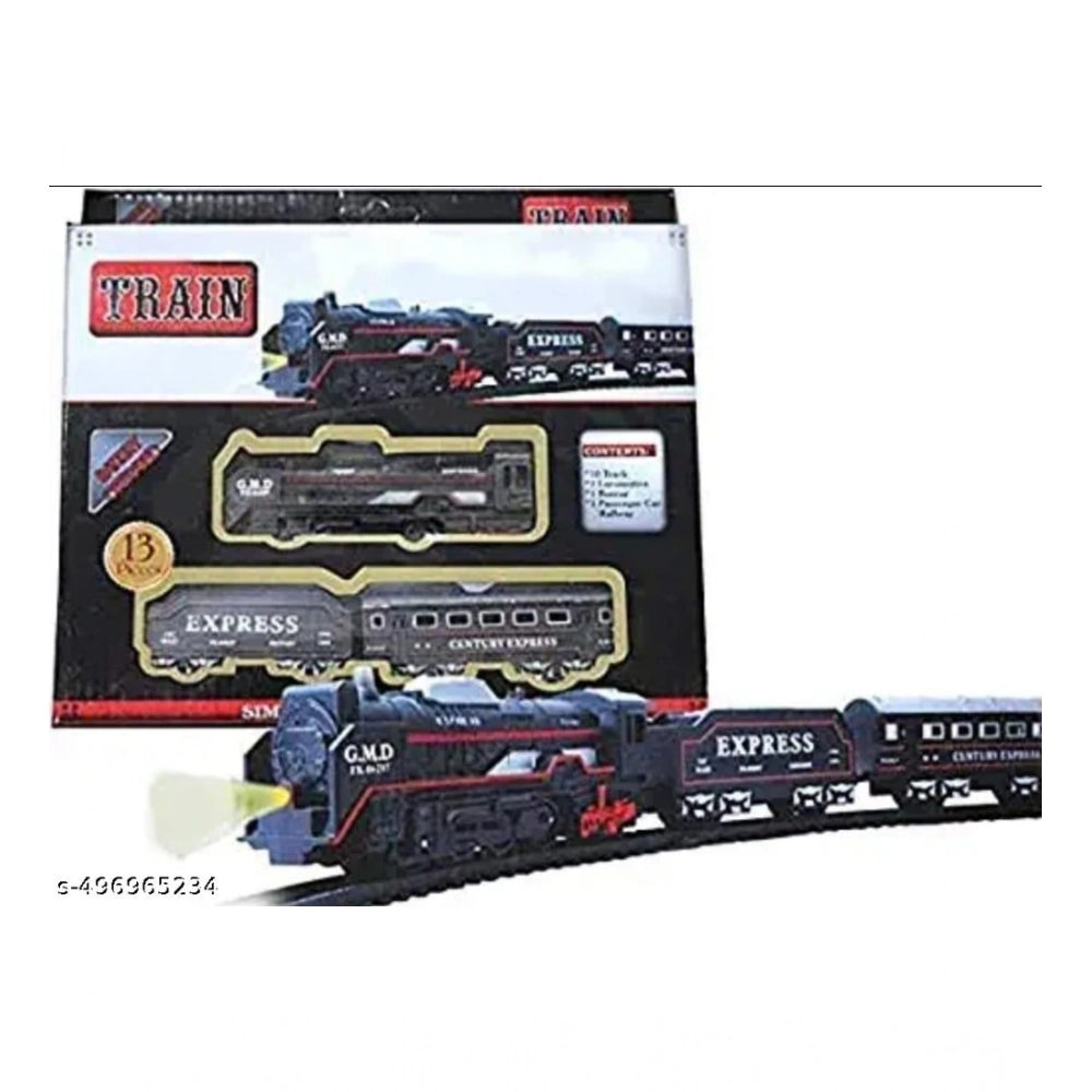 Plastic Amazing Musical Classic Toy Train 13Pcs Toy Set (Multicolor)