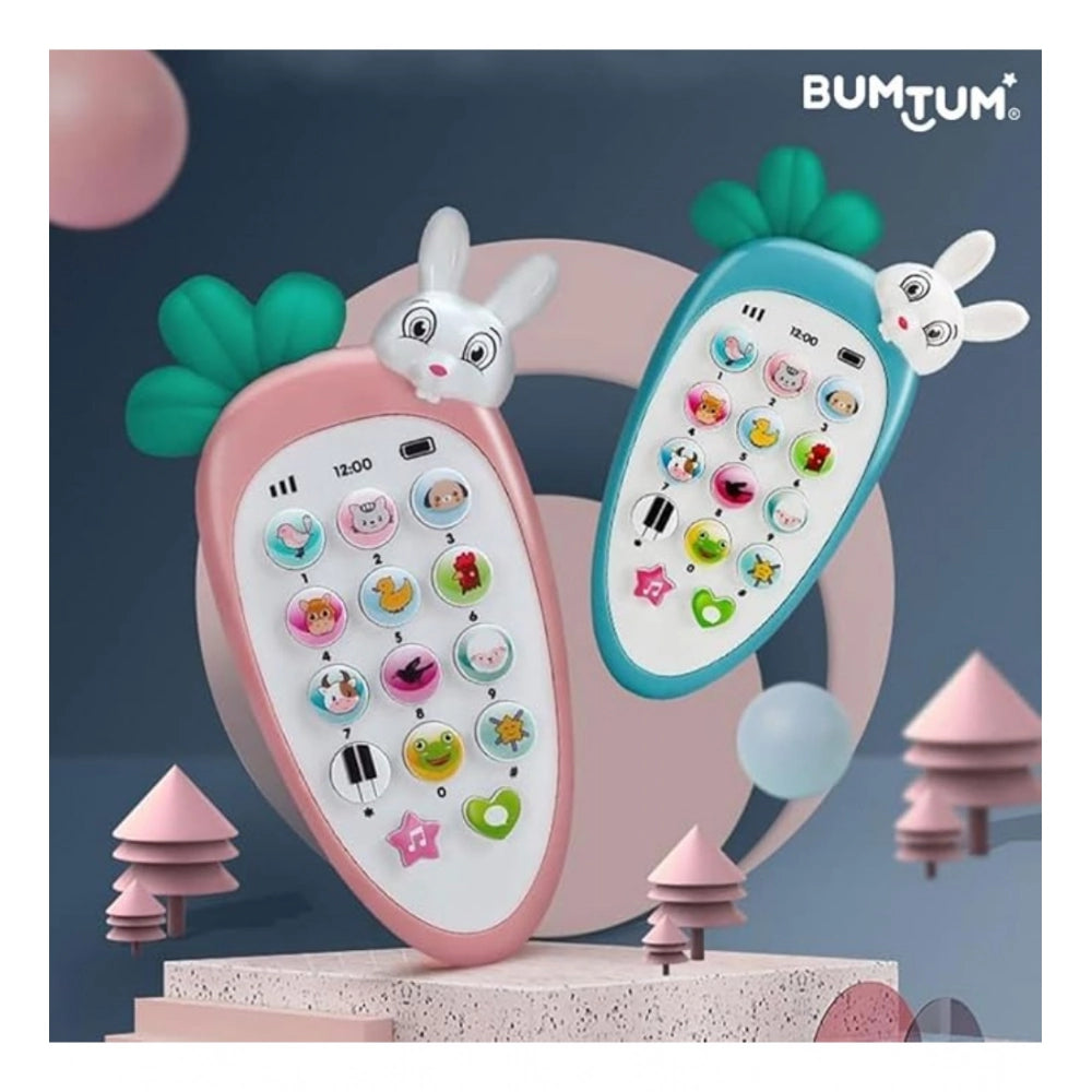Plastic Rabit Mobile Phone Toy For Kids With Music And Light Early Educational Smart Phone (Multicolor )