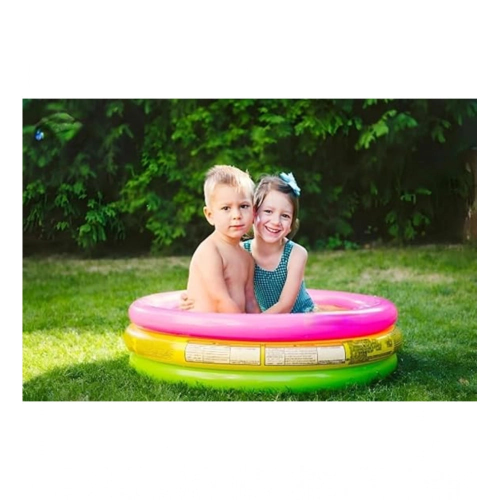 Plastic Bath Tub With Pump 2 Ft Round For Kids (Multicolor )