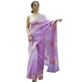 Women's Cotton Printed Saree With Unstitched Blouse 5.5Mtr (Lavender)
